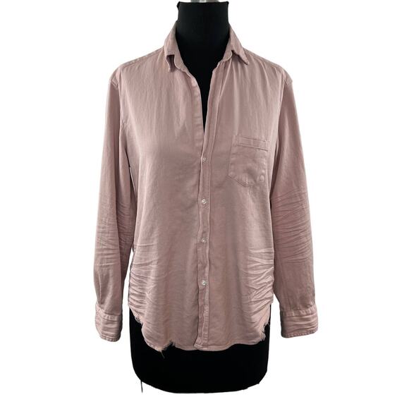 FRANK & EILEEN Pink Italian Cotton Long Sleeve Button Down EILEEN Shirt Sz XS